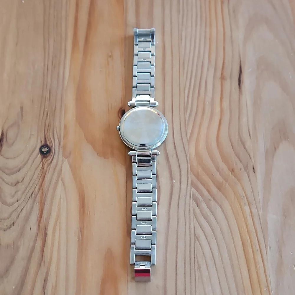 Silver and crystal fashion watch
